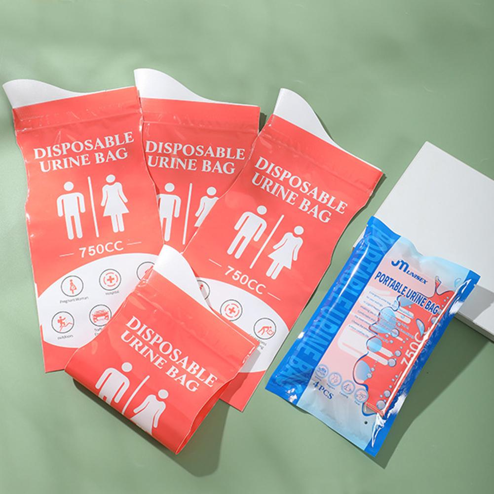 4 шт. одноразовый мочеприемник, наружные аварийные мочеприемники, герметичные портативные мочеприемники объемом 750 мл для беременных пациентов и детей