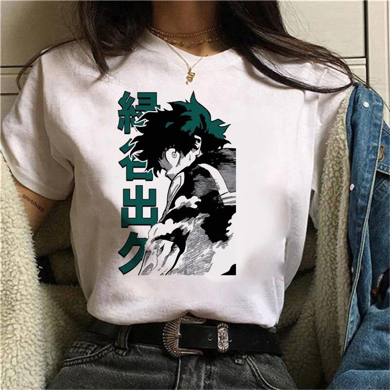Одежда в стиле аниме Футболка Shoto Todorok Deku Harajuku Футболка My Hero Academia Футболка Boku No Hero Academia Футболка Бакугоу Футболка унисекс