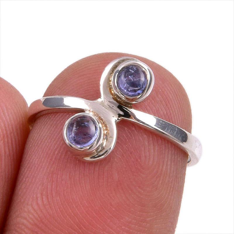 Натуральный Танзанит Драгоценный Камень 925 Проба Стерлинговое Серебро Ювелирное Кольцо Размер 6 l5g23