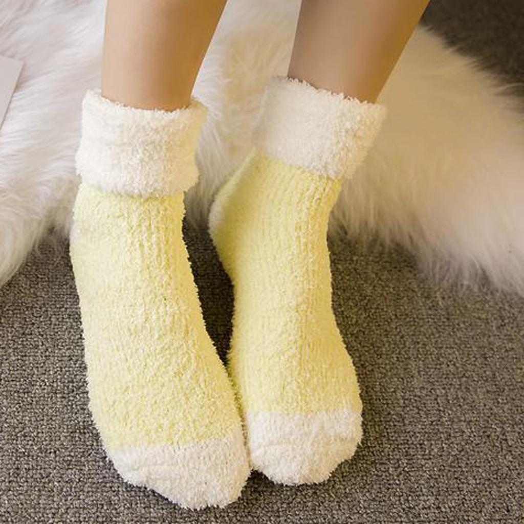 Женские носки из кораллового флиса плюс флисовые носки для сохранения тепла, домашние носки-тапочки