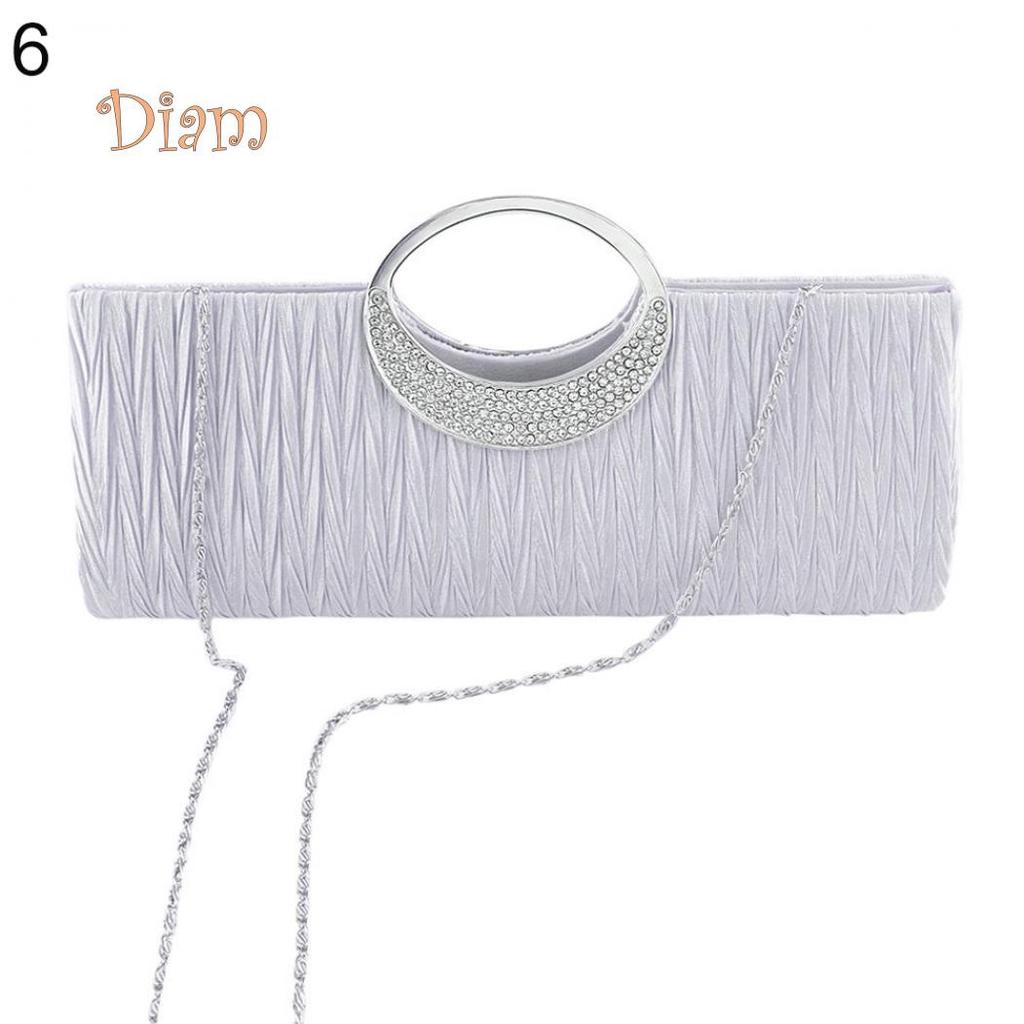 GQ Женская роскошная атласная плиссированная вечерняя сумка со стразами, вечерняя сумочка-клатч