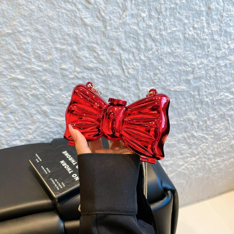 Acrylic Bow Mini Lipstick Bag 2025 New Pearl Shoulder Personalized Messenger Change Bag