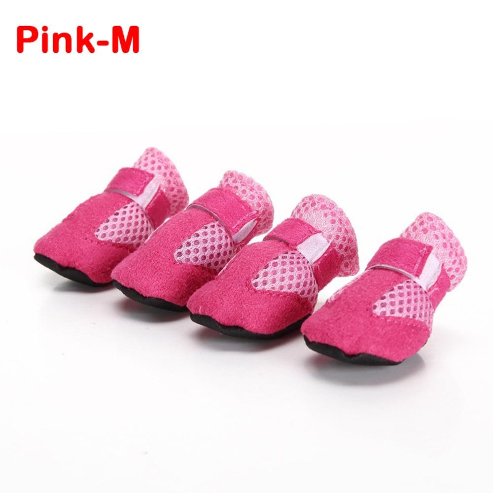 4pcs/set Soft-soled Dog Shoes Mesh Pet Sandals New Poodle Dog Shoes for Small Dogs Puppies