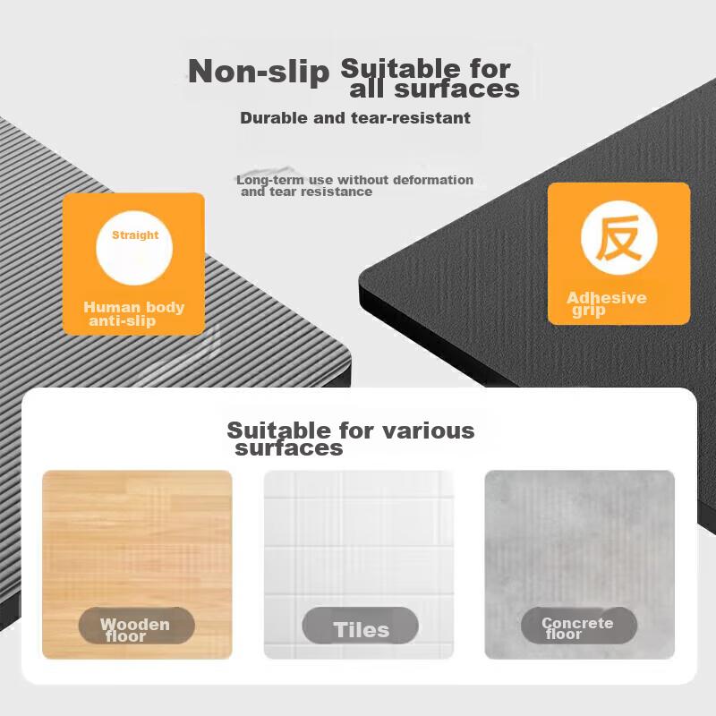 Li-Ning Yoga Mat, Thickened for Men And Women, Professional Non-Slip Soundproof Shock-Absorbing Exercise Mat, 792 Gray