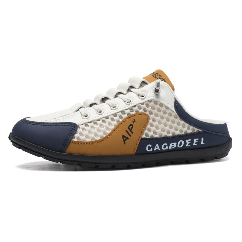 Baotou Half-support Shoes for Men In Summer New Mesh Breathable One-foot Lazy Shoes Fashionable Versatile Breathable Mesh Shoes