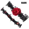 Rhinestones Stretch Red Rose Flower Garters Embroidered Stretch Garter Lace Leg Ring Set Lace