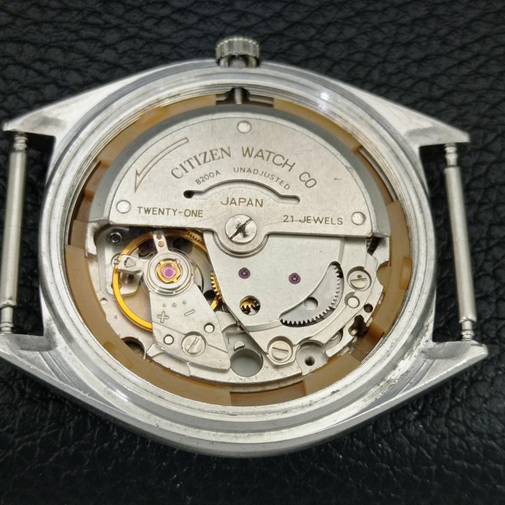 ВИНТАЖНЫЕ АВТОМАТИЧЕСКИЕ ЧАСЫ CITIZEN 8200 ЯПОНИЯ МУЖСКИЕ ЗЕЛЕНЫЙ ЦВЕТ ЦИФЕРБЛАТ a709335-1