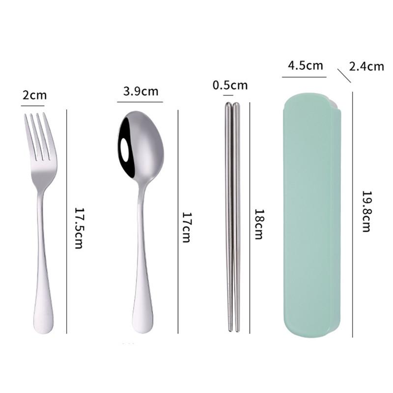 Портативный набор столовых приборов из нержавеющей стали вилка ложка палочки для еды с коробкой походная посуда для путешествий походы кухонная посуда