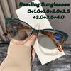 New Fashionable Gradient Cat Eye Anti Blue Light Color Changing Reading Glasses Spring Leg High-definition Presbyopia Glasses