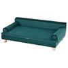 Dog Cat Sofa Scandinavian Design Removable Soft Cushion Solid Wood Legs 100 x 62 x 32 cm Teal Blue