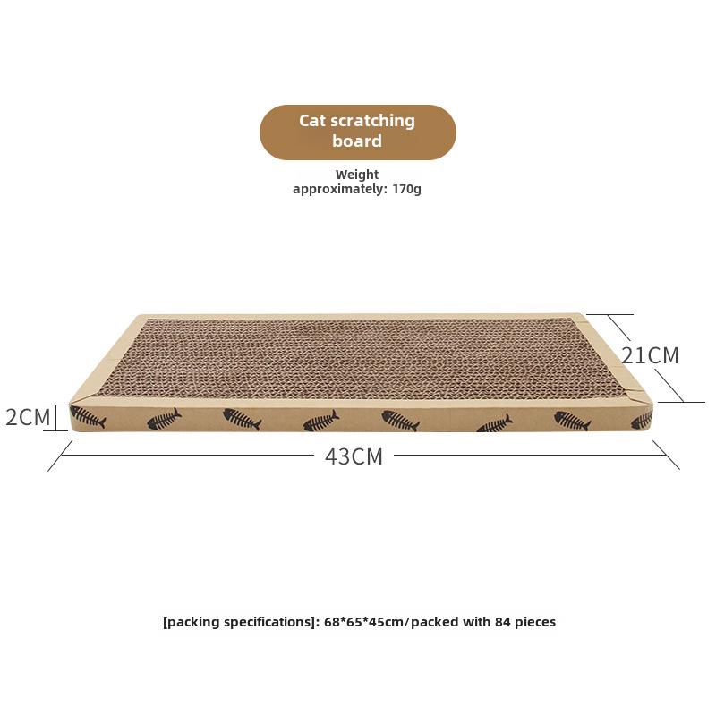 Большая сизалевая доска-когтеточка для кошек с фигурками мышек и рыбок для стачивания когтей