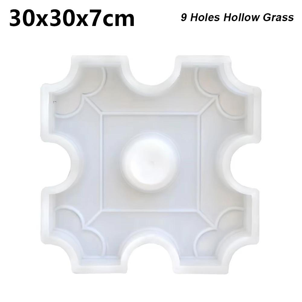 1Pcs 9 Holes Hollow Grass Paving Brick Mould Concrete Path Maker Mold  For Lawn Patio Yard Garden