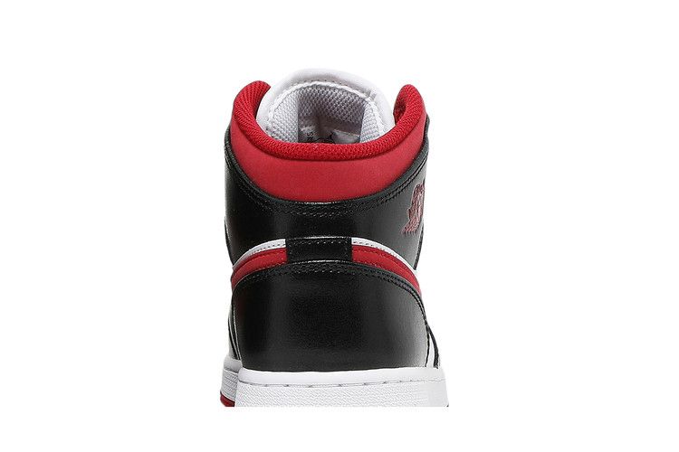 Детские кроссовки Nike Jordan 1 Mid Gym Red Black White (GS) Белый/спортивный красный-черный