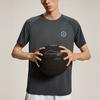 Li-Ning Футболка Wade Series Letter с круглым вырезом, удобная, универсальная, дышащая, с коротким рукавом, мужская, цвет серый ATSU071-1