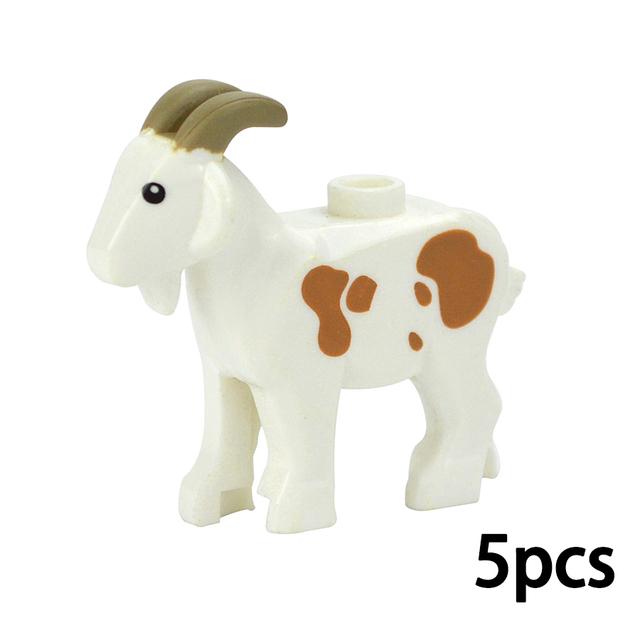 MOC Город Животные Строительные Блоки Фигурки Коза Овца Орел Сова Панда Попугай Чайка Пингвин Зоопарк Рам Аксессуары Кирпичики Игрушка Подарок