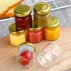 3 шт. Мини-шестигранные стеклянные банки с золотыми винтовыми крышками, герметичные, многоразовые, универсальные для хранения меда, джема, специй