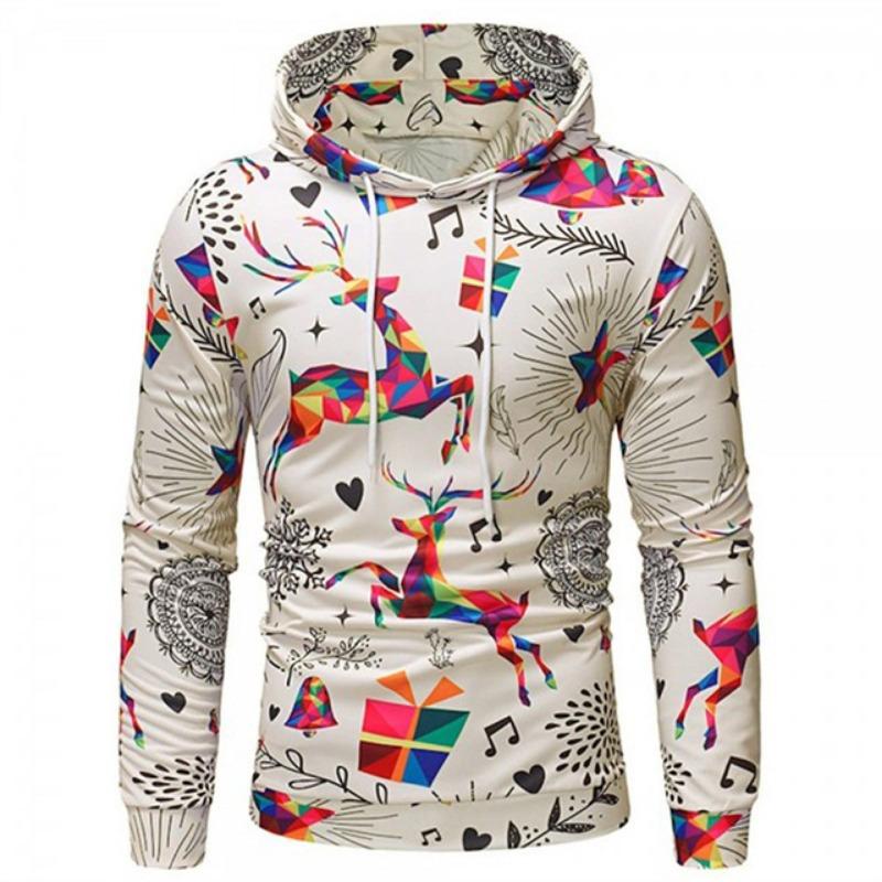 Hoodies For Men Women Ugly Christmas Sweater Xmas 3D Funny Printed Long Sleeve Hoodies Pullover Blouse Tops Graphic Sweatshirts