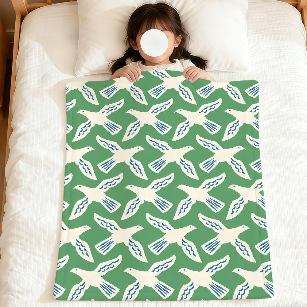 Color fashion versatile modern seagulls bird soft warm plush blanket dorm sofa living room pet hogar bed gift nap home Flannel