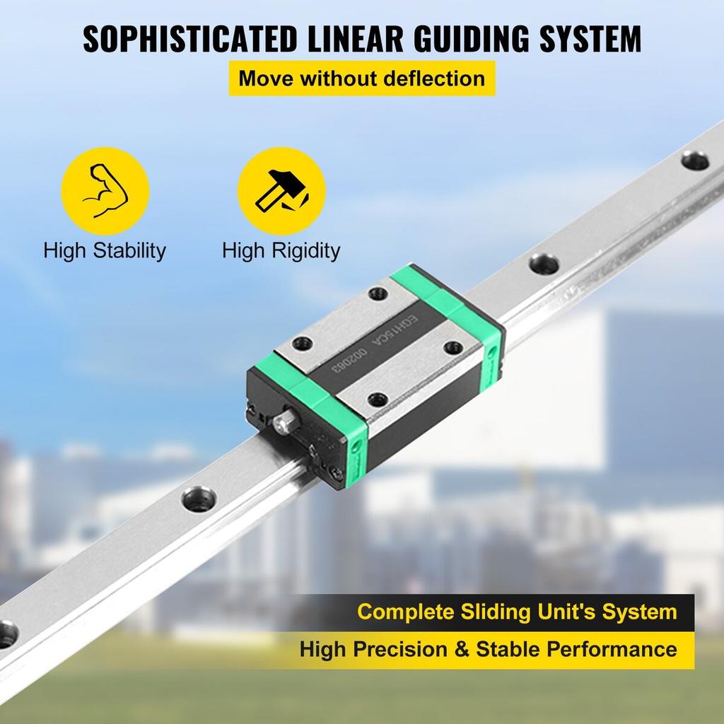2PCS Linear Rail 0.78-66 Inch, Linear Bearings and Rails with 4PCS HSR20 Bearing Block, Linear Motion Slide Rails plus for DIY CNC Routers Lathes