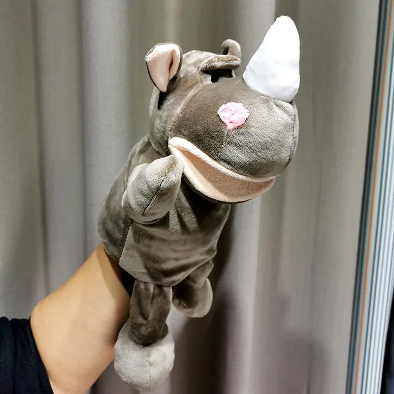 30cm Cute Legged Animal Hand Puppet Plush Toys Wolf Lion Panda Raccoon Hand Puppets Educational Story Doll Toy Christmas Gift