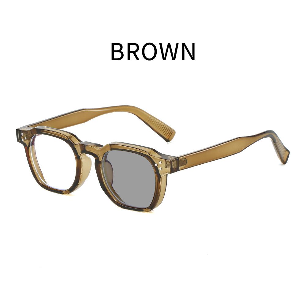 Крупная оправа Фотохромные очки для чтения Корейская мода Квадратные Уличные Меняющие цвет Очки для пресбиопии Серые линзы на солнце