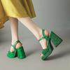 Krazing Pot Sequin Cloth Peep Toe Super High Heels Summer Shoes Buckle Straps Modern Party Fashion Women Sandals