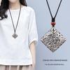 Versatile Ethnic Silver Pendant Necklace – Women's Four Directions Peace & Wealth Charm