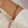 Handmade Women Tibetan Buddhist Cotton Rope Braided Bracelet Copper Beads Wrist Jewelry Bangles