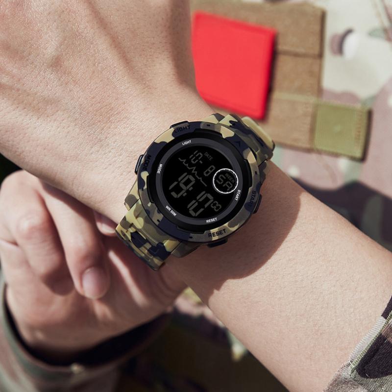 SAMDA Watch спортивные водонепроницаемые электронные часы камуфляжные многофункциональные электронные часы