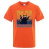 Pew Pew Madafakas Tshirt Men Short Sleeve Novelty Funny Cat T Shirt Cotton Oversize Tops Shirts Tee Streetwear