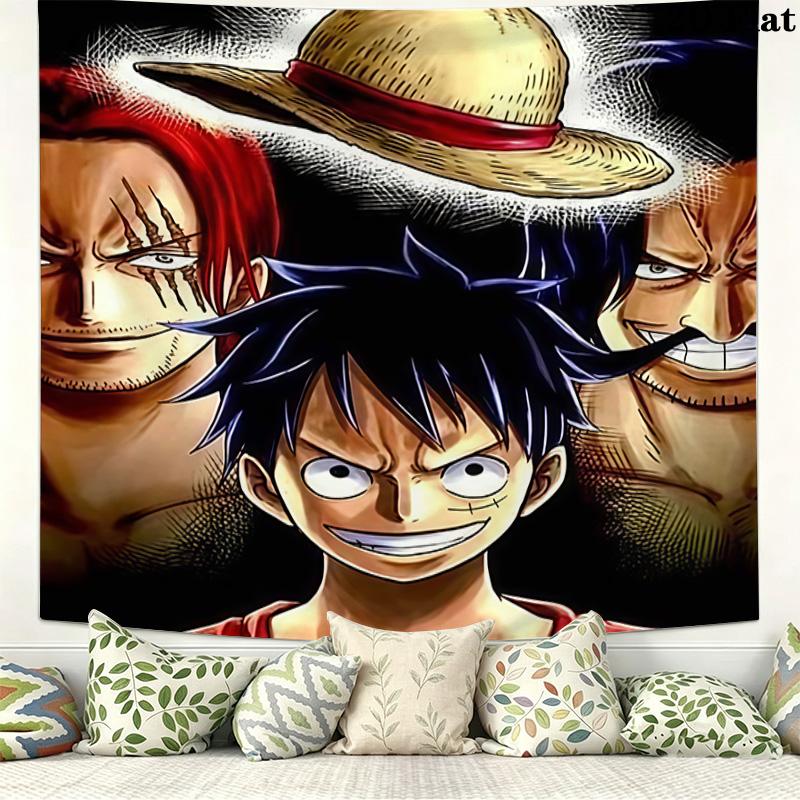 Тканевое панно с Манки Д. Луффи из One Piece Эстетичное настенное панно Печатный тканевый плед Декоративные панно для спальни гостиной Домашний декор
