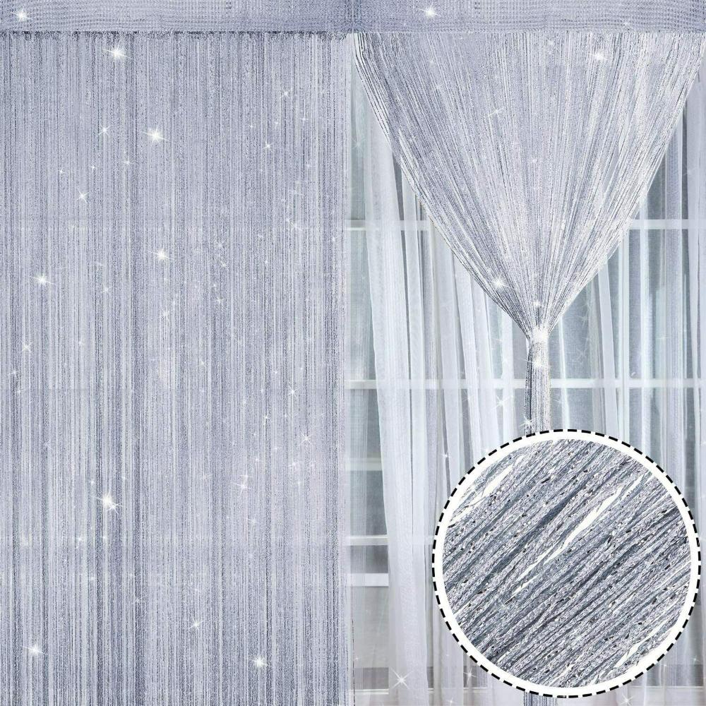 Net Window Curtains Hanging Beaded Curtains Glitter String Curtain Door Fly Screen Screen Panel