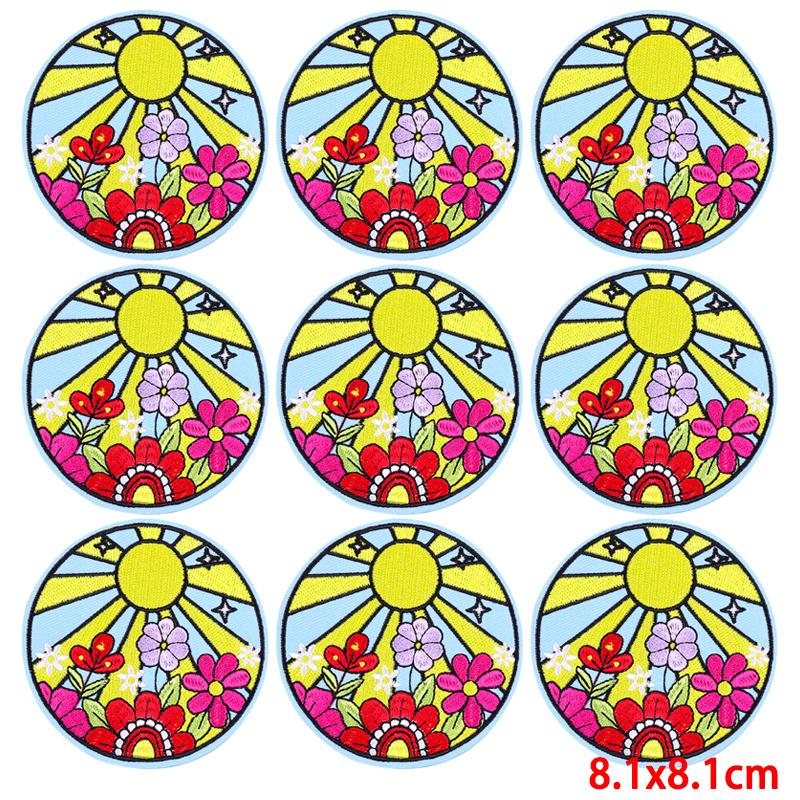 10Pcs/Lot Landscape Outdoor Patch Iron On Embroidery Patches For Clothing Thermoadhesive Patches On Clothes Wilderness Patch