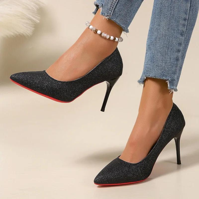 Fashion 2024 Fashion Women's Shoes Shallow Women's High Heels  Hot Sale Plus Size Solid Party Pumps Women Sexy Pointed Toe Heels Women