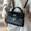 Popular Popular High-end Sense Niche Retro Crocodile Pattern Portable Kelly Bag Versatile Temperament Light Luxury Messenger Bag Woman
