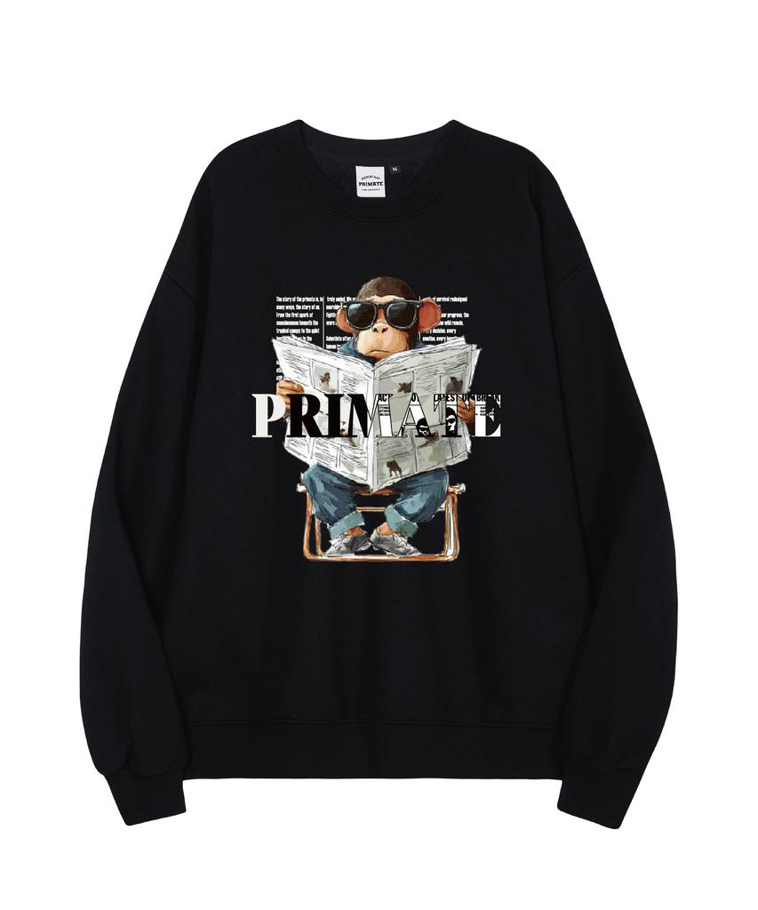 PRIMATE [Fleece-Lined/Non-Fleece-Lined] Urban Ape Oversized Sweatshirt 5 Colors (Type A)