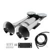 300DB Car Air Horn Zinc Alloy Chrome Plating Double Tube Loudspeaker for Train Ship SUV RV Truck Motorcycle DC 12V 24V