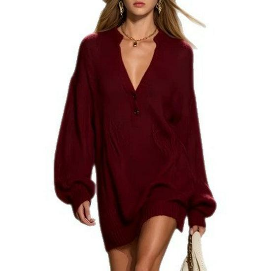 European and American Casual Elegant V-Neck Solid Knit Sweater Mini Skirt (2026 Edition)