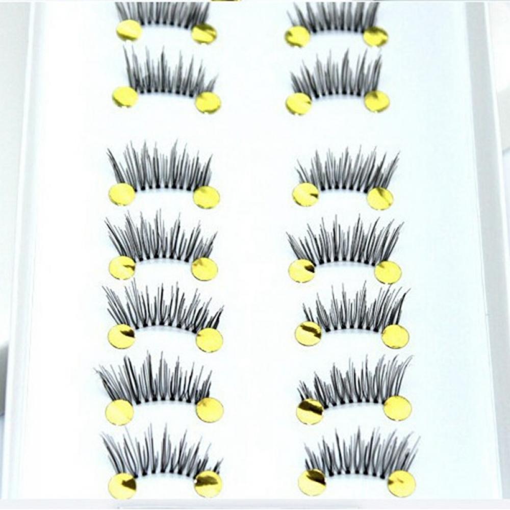 10 Pairs Cosmetic Makeup Tool Black Natural Fake Half Corner False Eyelashes Mini