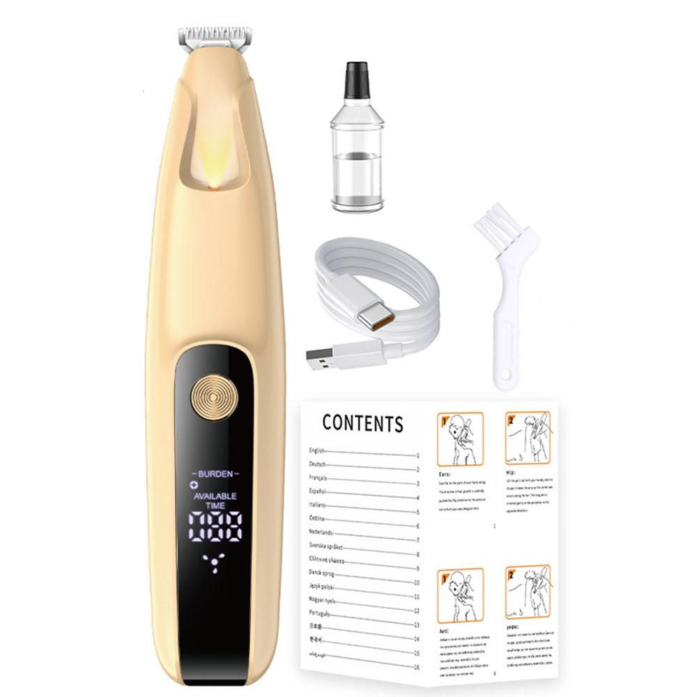 Fully Waterproof Pet Paw Hair Clippers LED Electric Dog Hair Remover Cats  Foot Shaver  Pet Care