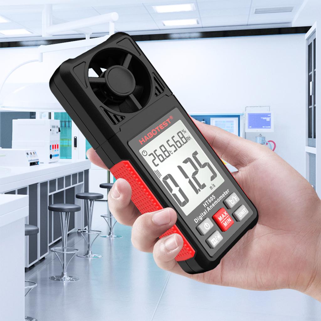 HABOTEST HT605 ЖК-цифровой анемометр-термометр Ручной измеритель скорости ветра Температура и влажность