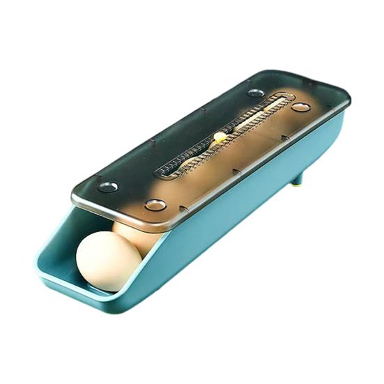 Контейнер для хранения яиц в холодильнике Большой вместимости Нескользящий Штабелируемый Дизайн Легко чистить Автоматический Раздвижной Диспенсер для яиц