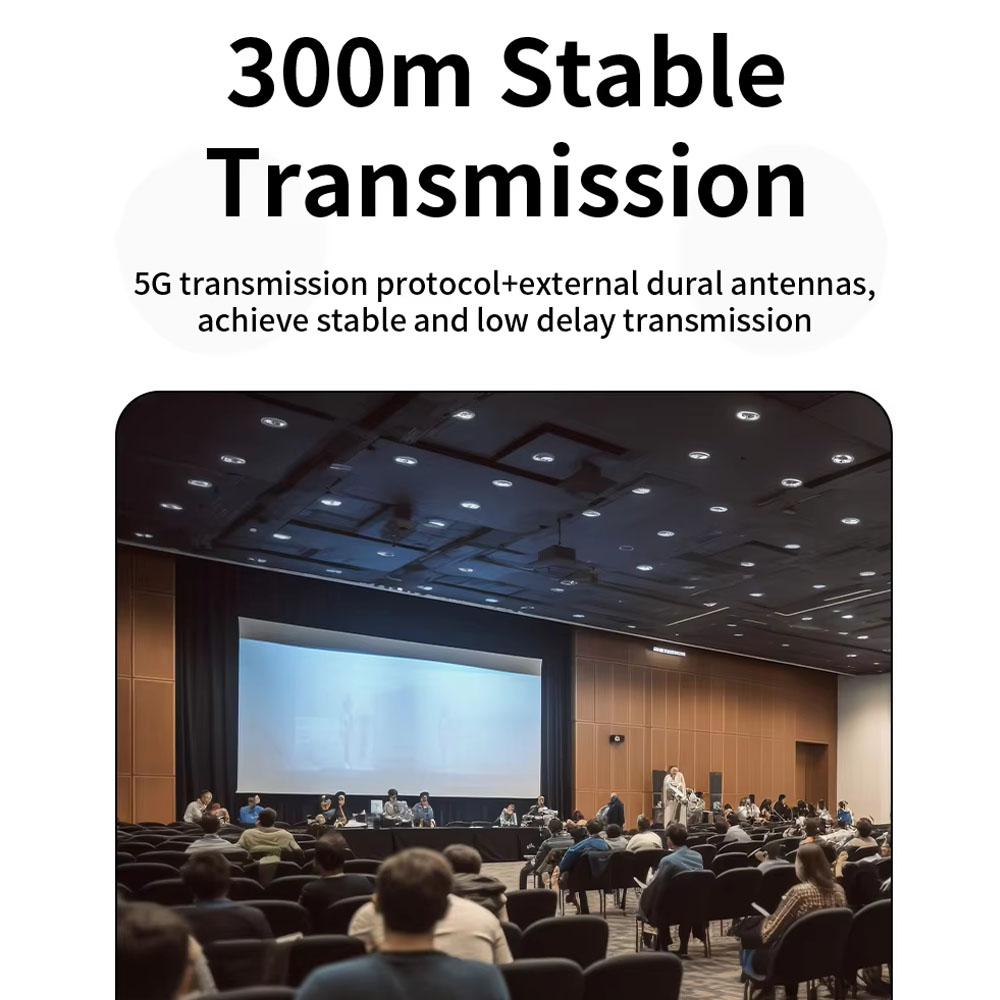 5.8G 300M Wireless HDMI-compatible Video Extender,1TX 4RX KVM Transmitter Receiver,4K 1080P IR Loop-Out for PC Laptop Projector Screen Display