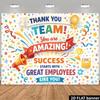 2D Cheerful Thank You Team Banner with Trophy and Confetti
