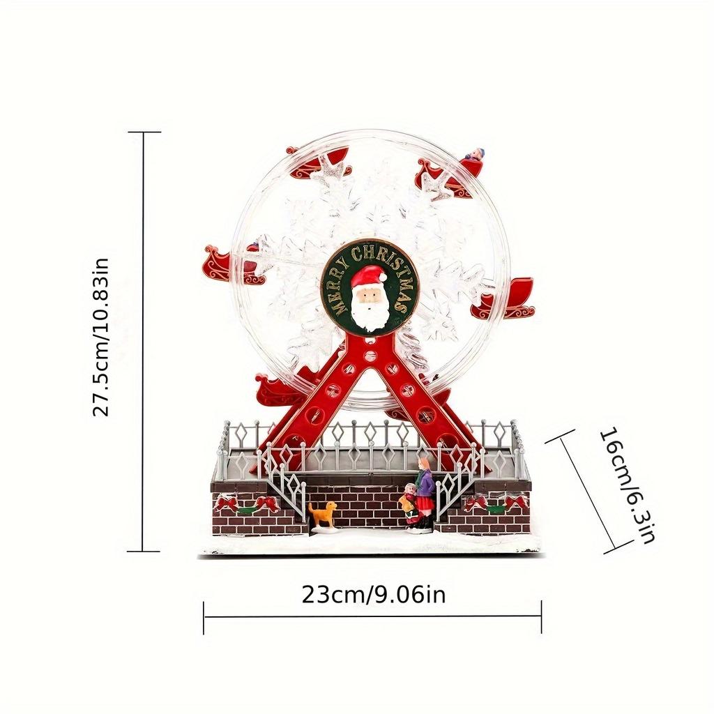 1pc Dreamy Rotating Glowing Ferris Wheel Music Box,Romantic Surprise for Christmas Tree,Creative Home Decor,Christmas Gift,Christmas Decorations Music