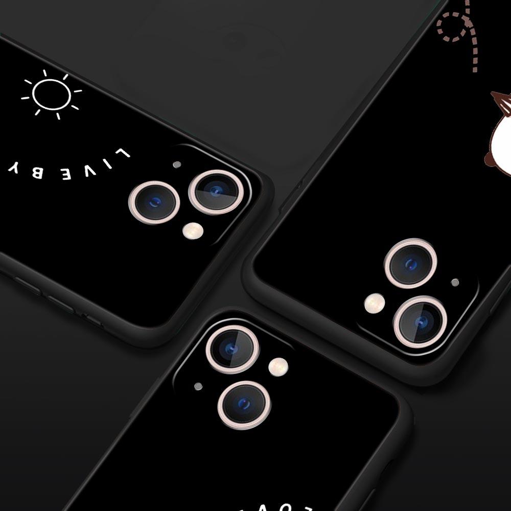 Couple Black and White Love Sun Moon Luxury Phone Case For iPhone 13 15 14 12 11 Pro MAX XR X SE XS 7 8 Plus Silicone Cover