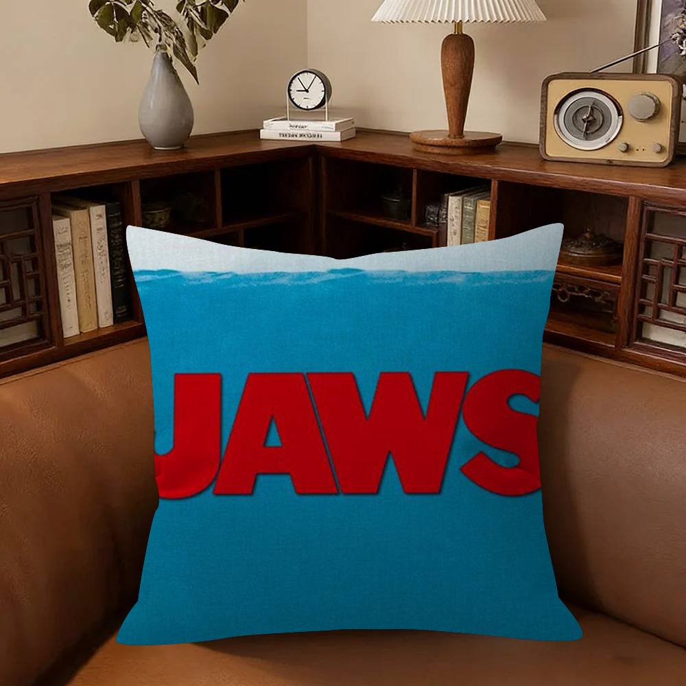 Pillow Cushion Cover Pillowcase Living Room Sofa Home Decor Customized Movie Jjaws LOGO