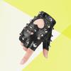Dance Performance Gloves Pole Dance Props Nightclub Performance Street Dance Stage Rivets Decorated Leather Half Finger Gloves