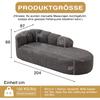 Modern Chenille Chaise Longue with Wavy Backrest in Anthracite Gray, Soft Upholstered Lounge Chair without Armrests for Living Room, Bedroom