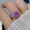 Sace Gems Сертифицированное GRA 1-2CT розовое кольцо с муассанитом VVS1 Lab Diamond Solitaire Кольцо для женщин Обручальное кольцо Ювелирные изделия